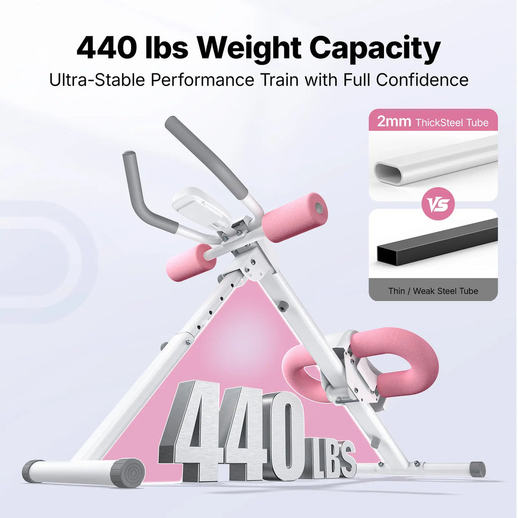10-Level Adjustable Foldable Ab Trainer with LCD Display