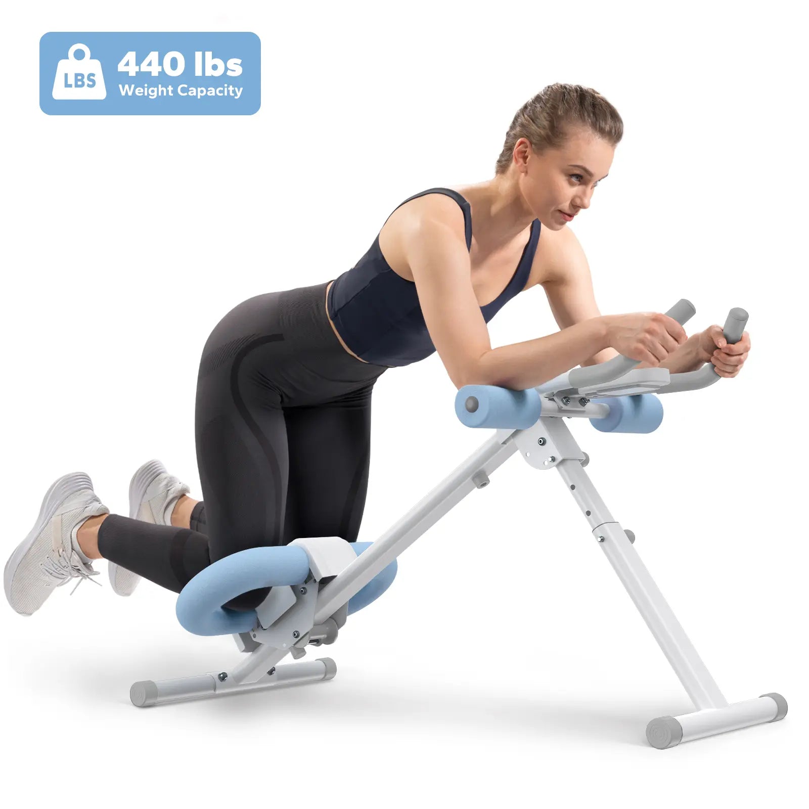 10-Level Adjustable Foldable Ab Trainer with LCD Display