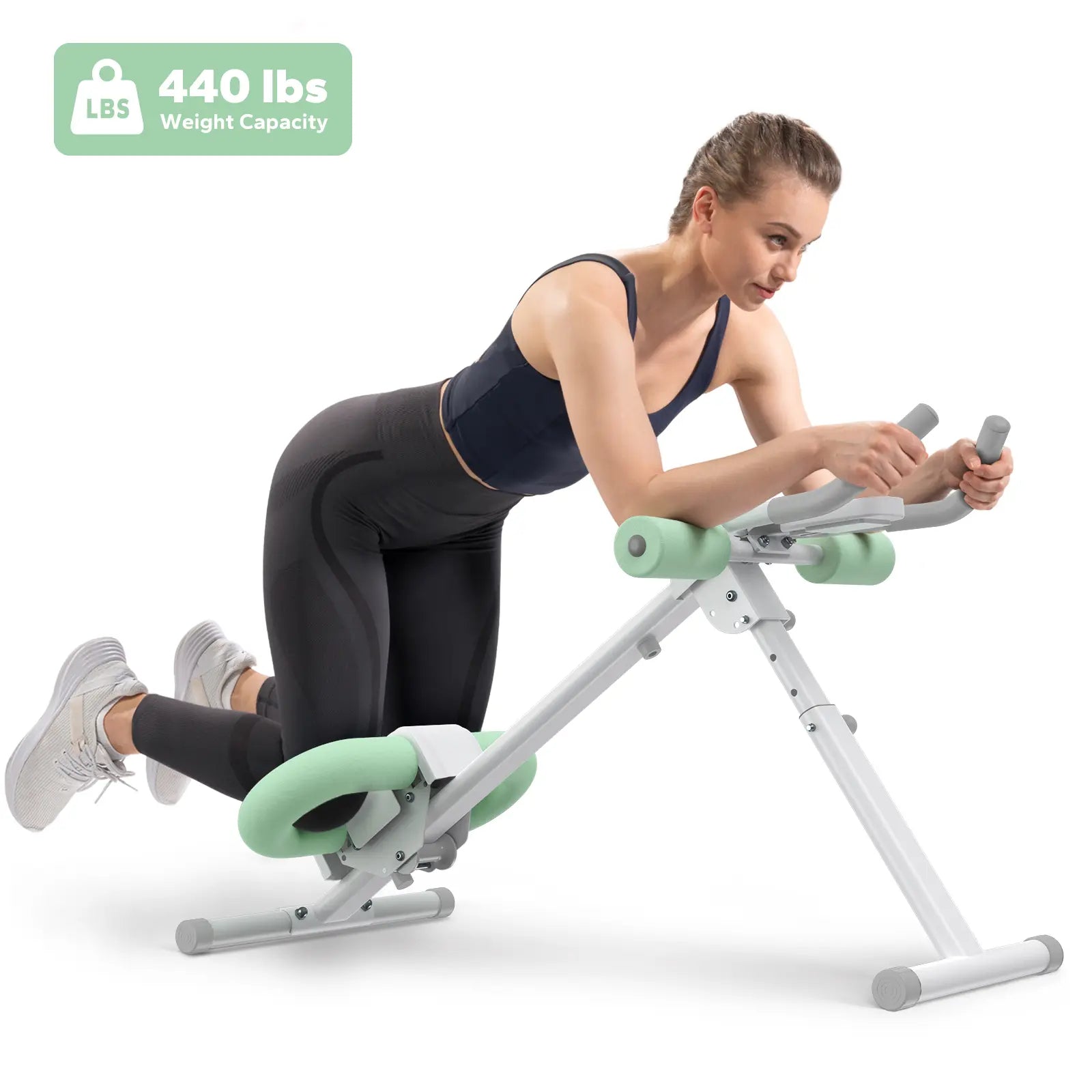 10-Level Adjustable Foldable Ab Trainer with LCD Display